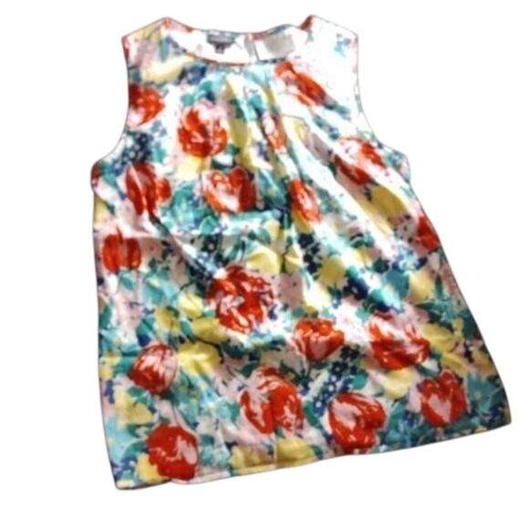Talbots Floral Sleeveless Top - Red, Blue, Yellow - Picture 1 of 4